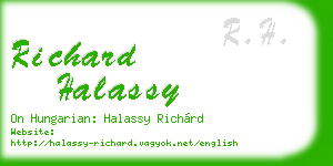 richard halassy business card