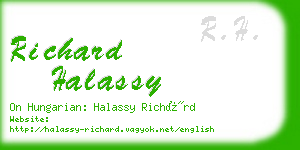 richard halassy business card